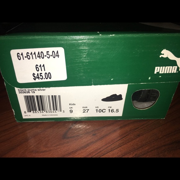 Toddler Girl Black Suede Puma Sneakers - Picture 4 of 7